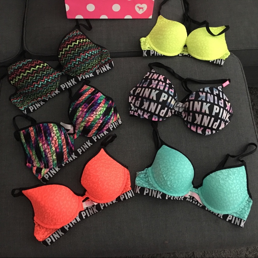 PINK Logo Cheetah print Bra collection